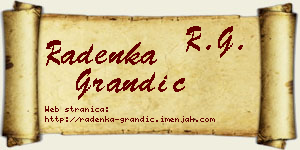 Radenka Grandić vizit kartica